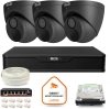 Zestaw monitoringu IP BCS Point 3x Kamera BCS-P-EIP28FWR3-Ai2-G Rejestrator z dyskiem